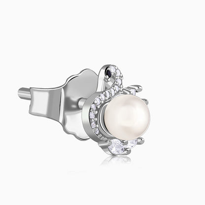 Silver Swan's Pearl Earrings