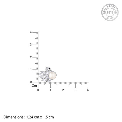 Silver Swan's Pearl Earrings