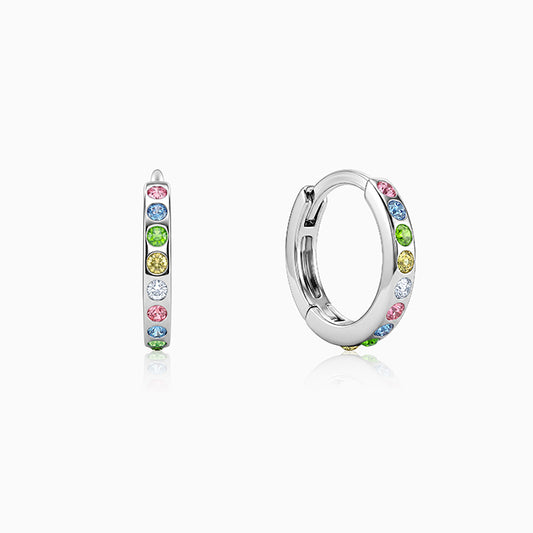 Silver Radiant Splendor Hoop Earrings