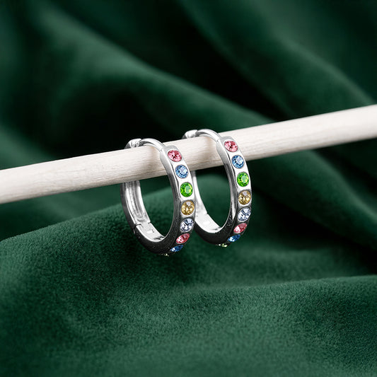Silver Radiant Splendor Hoop Earrings