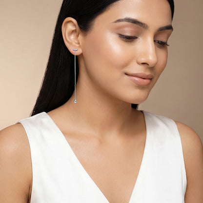 Silver Whisper Shoulder Duster Earrings