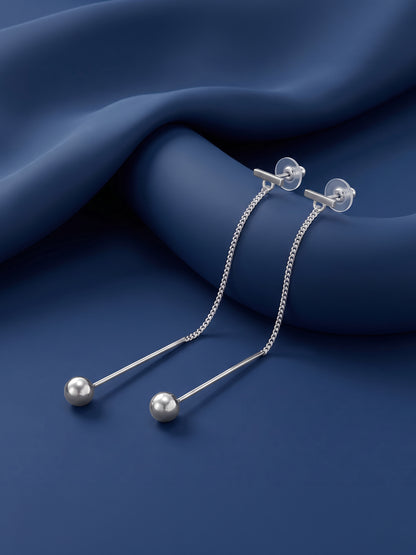 Silver Whisper Shoulder Duster Earrings