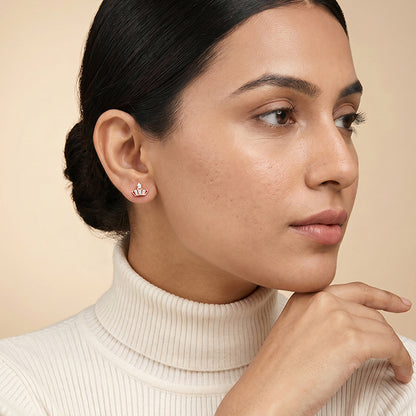 Rose Gold Crown Obsess Studs