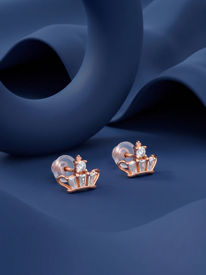 Rose Gold Crown Obsess Studs
