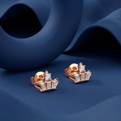 Rose Gold Crown Obsess Studs