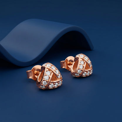 Rose Gold Twisted Beauty Studs