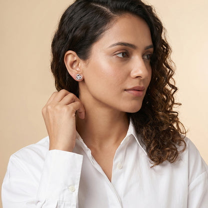 Silver Sparkle Stories Studs