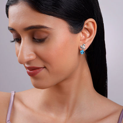 Silver Pearl Prism Drop Earrings