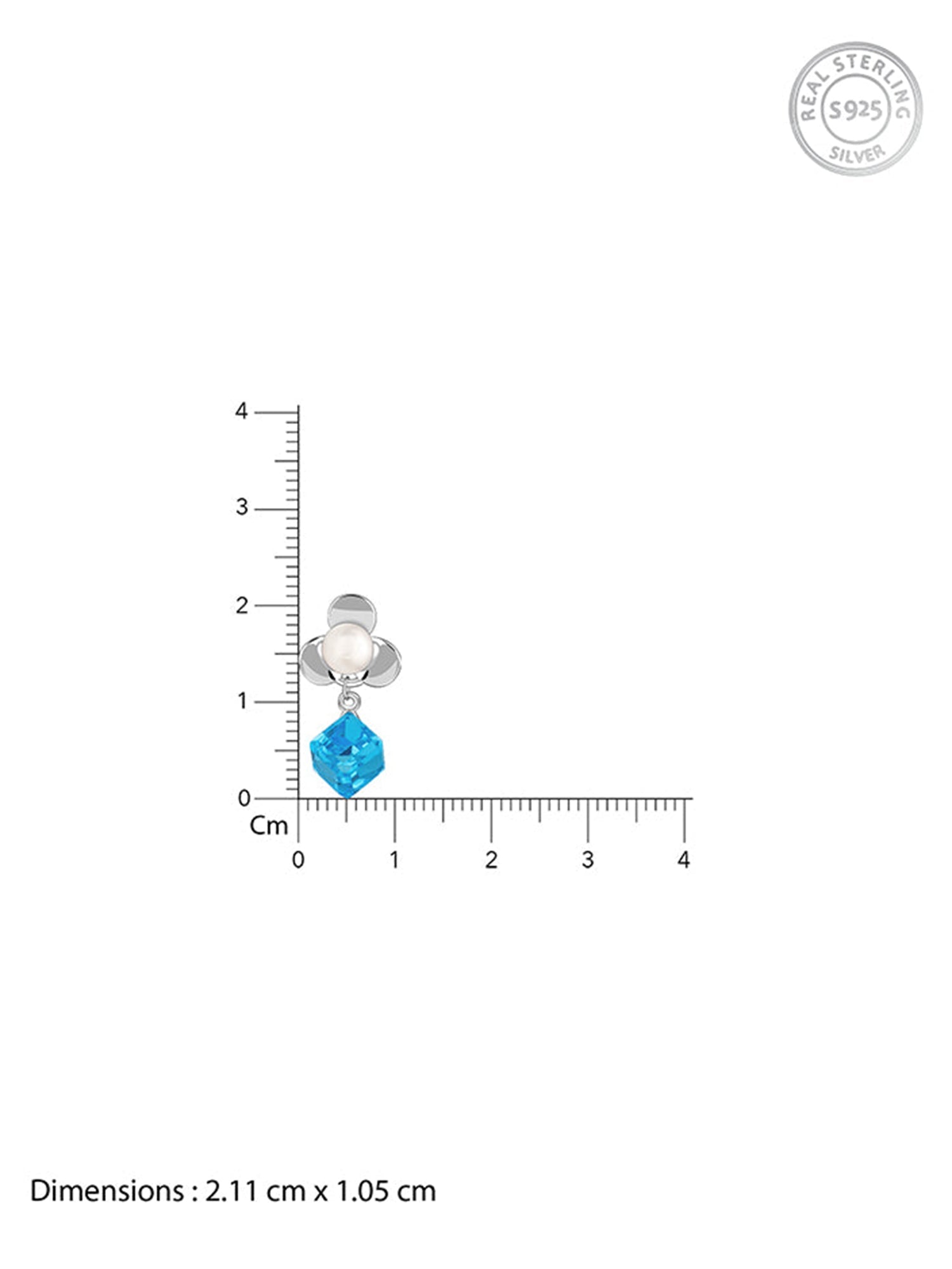 Silver Pearl Prism Drop Earrings