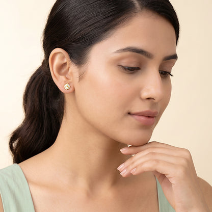 Golden Signature Floral Studs