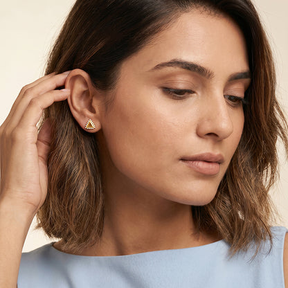 Golden Stylish Triangle Studs