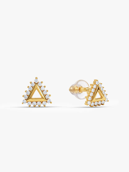 Golden Stylish Triangle Studs
