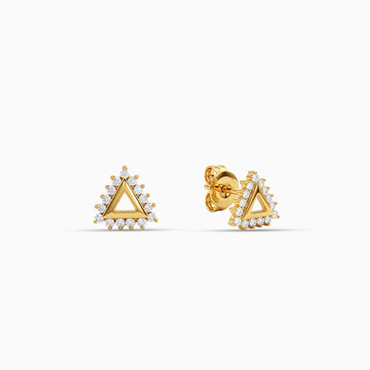 Golden Stylish Triangle Studs