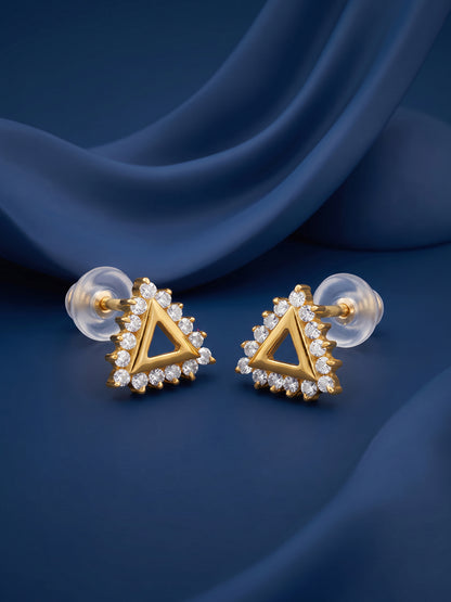 Golden Stylish Triangle Studs