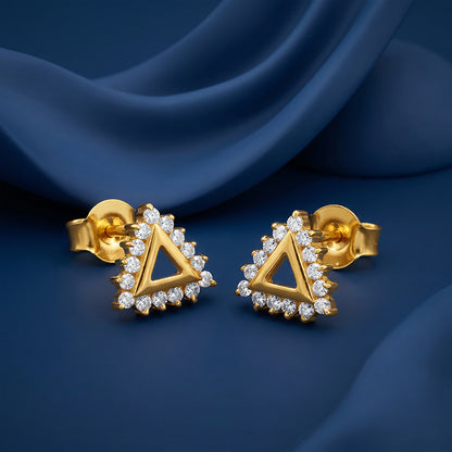 Golden Stylish Triangle Studs