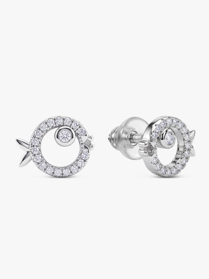 Silver Cute Fish Stud Earrings