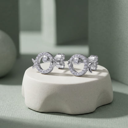 Silver Cute Fish Stud Earrings