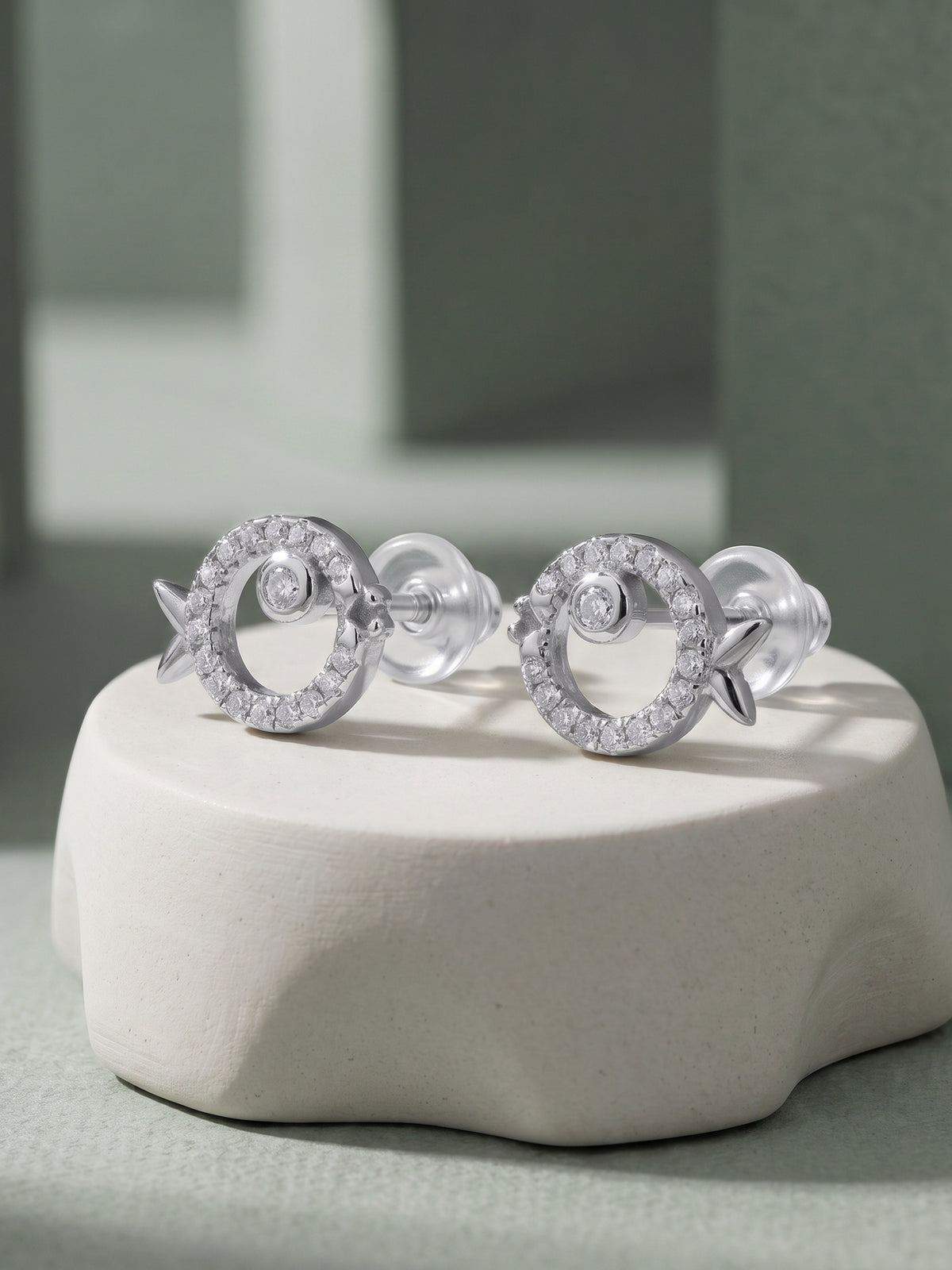 Silver Cute Fish Stud Earrings