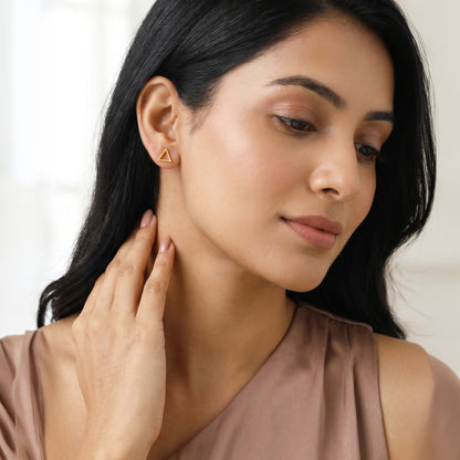 Golden Haloire Stud Earrings