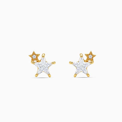 Golden Modern Star Studs