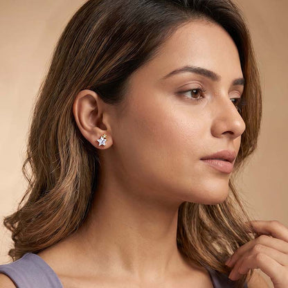 Golden Modern Star Studs