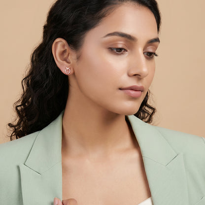 Rose Gold Modern Sparkle Studs