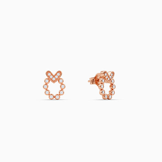 Rose Gold Modern Sparkle Studs