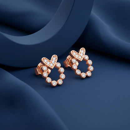 Rose Gold Modern Sparkle Studs