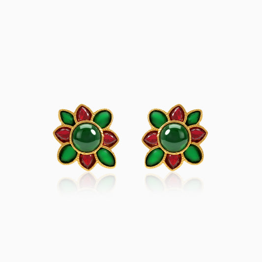 Golden Kusum Stud Earrings