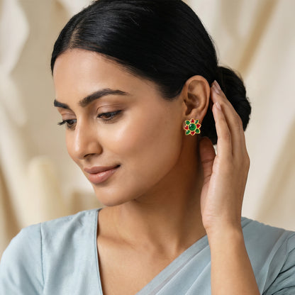 Golden Kusum Stud Earrings