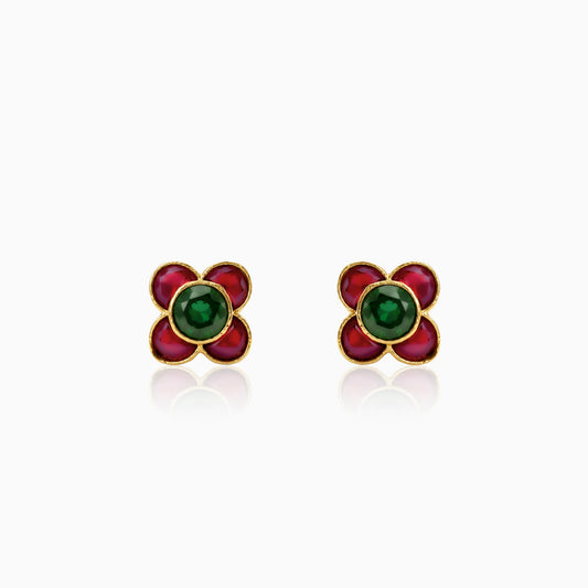 Golden Sarika Stud Earrings