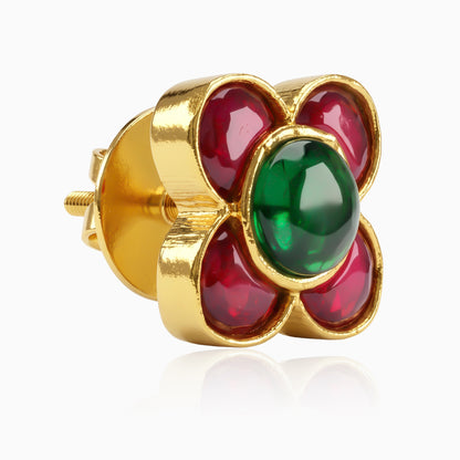 Golden Sarika Stud Earrings