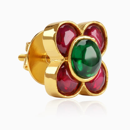 Golden Sarika Stud Earrings