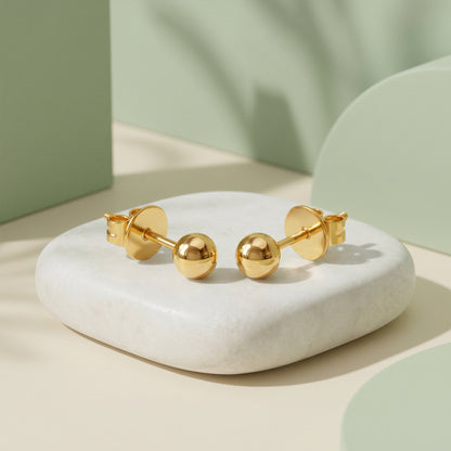 Golden Fabia Stud Earrings