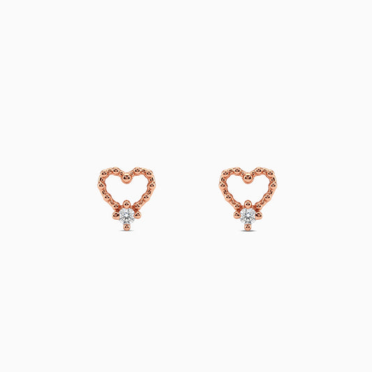 Rose Gold Bright Love Studs