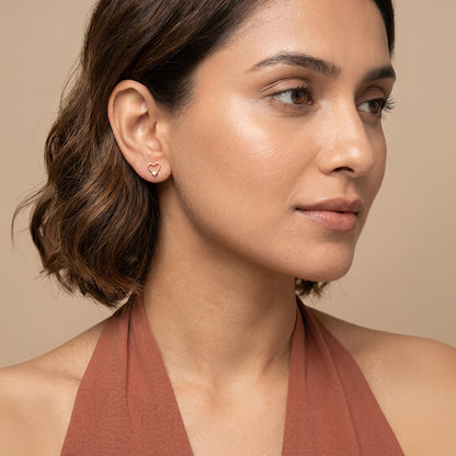 Rose Gold Bright Love Studs