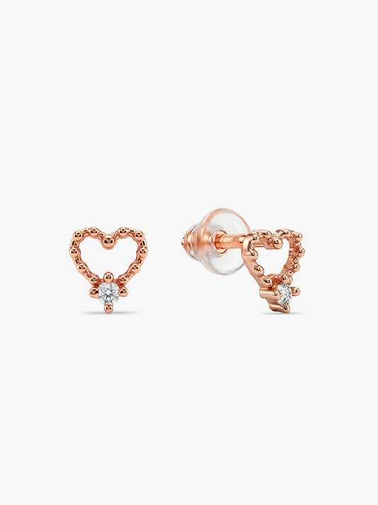 Rose Gold Bright Love Studs