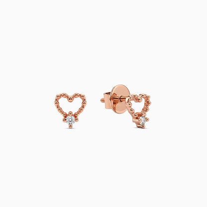 Rose Gold Bright Love Studs