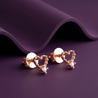 Rose Gold Bright Love Studs