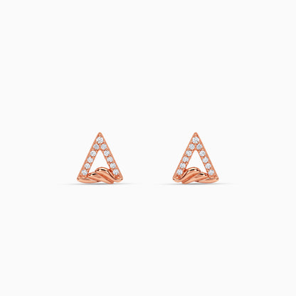 Rose Gold Trinity Stud Earrings
