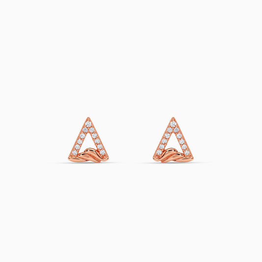 Rose Gold Trinity Stud Earrings