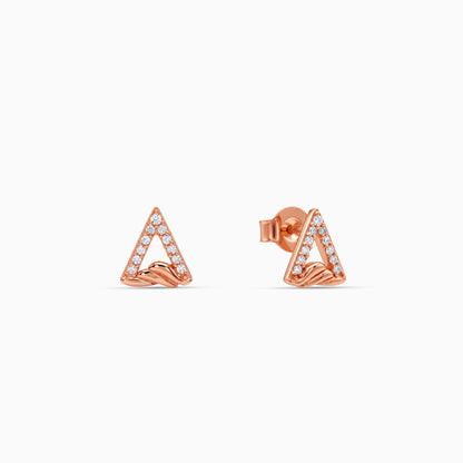 Rose Gold Trinity Stud Earrings