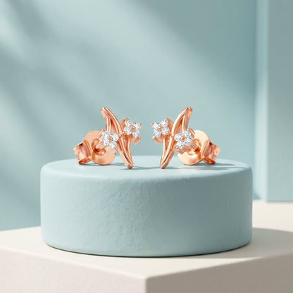 Rose Gold Bloom Trail Earrings