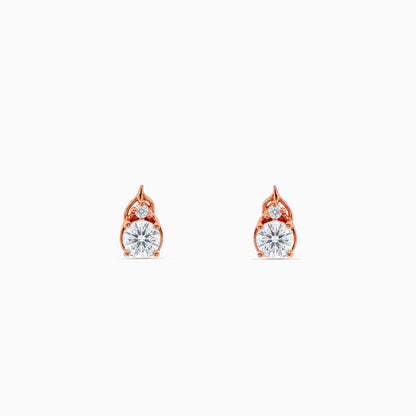 Rose Gold Bud Spark Stud Earrings