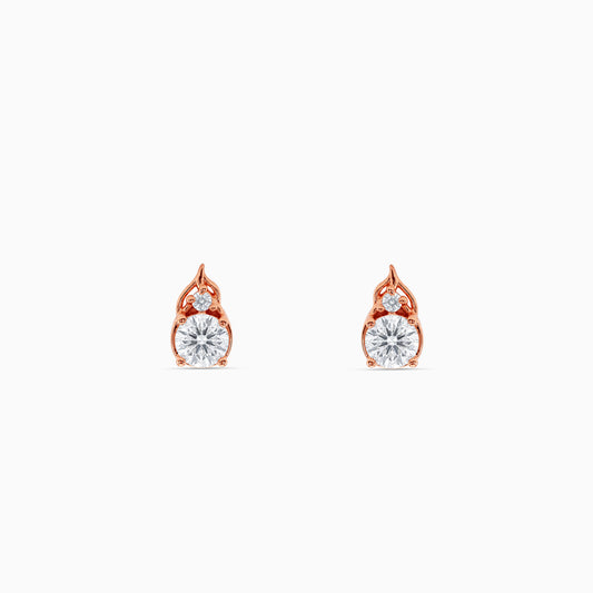Rose Gold Bud Spark Stud Earrings