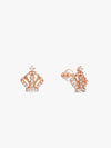Rose Gold Tiara Crown Stud Earrings