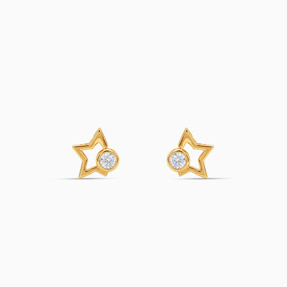 Golden Cosmic Star Stud Earrings