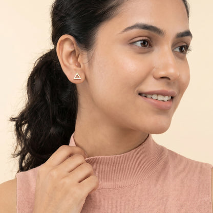 Golden Delta Spark Stud Earrings