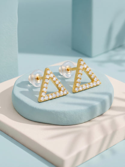 Golden Delta Spark Stud Earrings