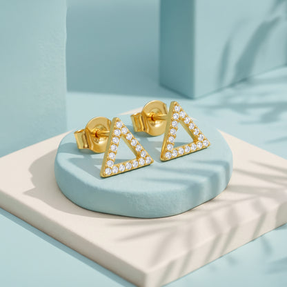 Golden Delta Spark Stud Earrings